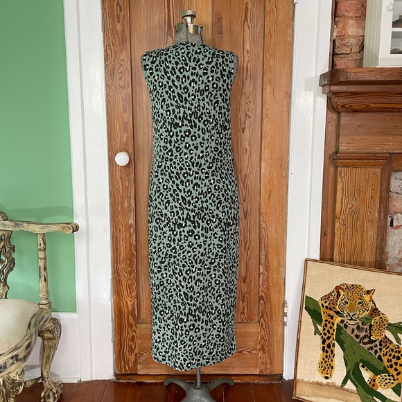 Easel Los Angeles Green Animal Print Midi Dress - Size Large - Picture 7 of 9